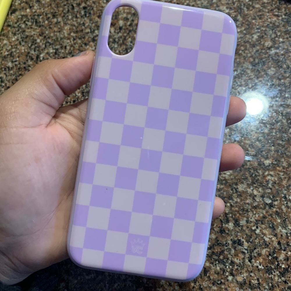 purple checkered case